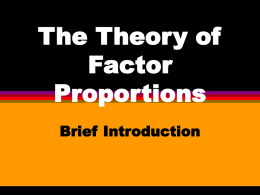 The Theory of Factor Proportions