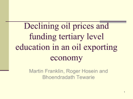 Declining oil prices and funding tertiary level education