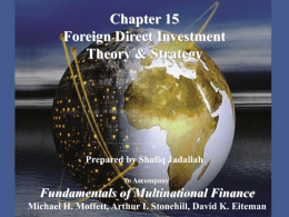 Foreign Direct Investment Theory & Strategy