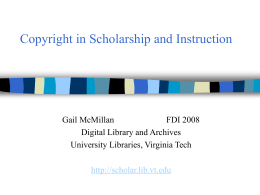 Applying Copyright in Scholarship and Instruction