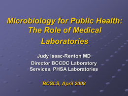 Microbiology for Public Health/Reference Laboratories