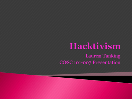 Hacktivism - Indiana University of Pennsylvania