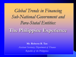 Global Trends in Financing Sub