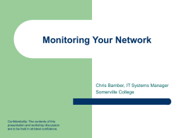 Network Monitoring - Oxford University ICT Forum