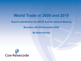 World Trade in 2009 and 2010