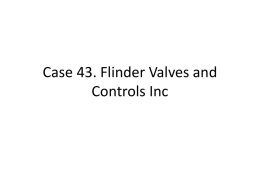 Case 43. Flinder Valves and Controls Inc