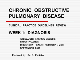 CHRONIC OBSTRUCTIVE PULMONARY DISEASE CLINICAL PRACTICE