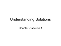 Understanding Solutions