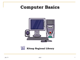 The KRL Connection Computer Basics