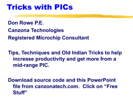 Tricks with PICs - Canzona Technologies