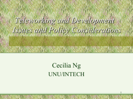 Teleworking and Development Issues and Policy Considerations