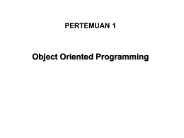 Object Oriented Programming Konsep awal programming (Basic