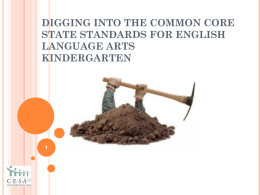 Digging Into the English Language Arts Common Core State