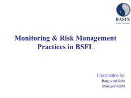 A Presentation on Risk Management - Sa-Dhan