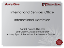 International Admission - Missouri State University