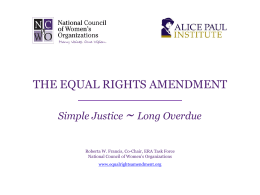 The Equal Rights Amendment