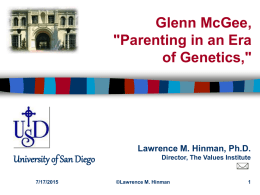 Glenn McGee, 'Parenting in an Era of Genetics,'