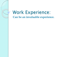Work Experience: - Grace Lutheran College