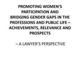 PROMOTING WOMEN’S PARTICIPATION AND BRIDGING …