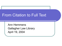 From Citation to Full-Text