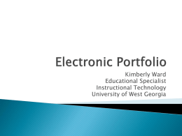 Electronic Portfolio - University of West Georgia