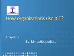 How organizations use ICT?