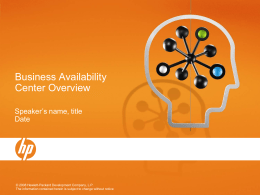 Business Availability Center Overview