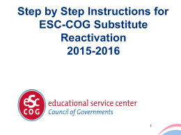 ESC Substitute Orientation