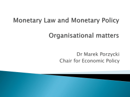 International Insolvency Law Organisational matters