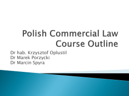 Polish Commercial Law Course Outline