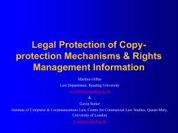 Legal Protection of Copy-protection Mechanisms & Rights