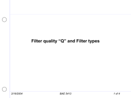 Filter quality “Q” - Agricultural engineering