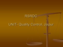 RSRDC UNIT- Resident Engineer (Q.C)