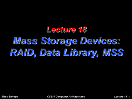 Lecture 17 Redundant Arrays of Inexpensive Disks