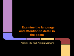 Examine the language and attention to detail in the poem