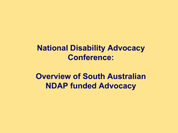 National Disability Advocacy Program Conference: Overview