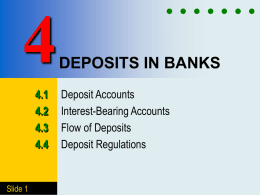 Chapter 4 DEPOSITS IN BANKS