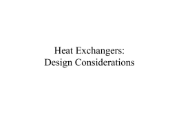 Heat Exchangers: Design Considerations