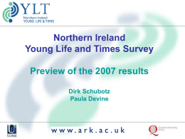 Young Life and Times Survey - ARK Home Page.----