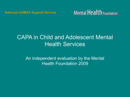 CAPA in Child and Adolescent Mental Health Services