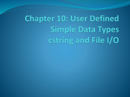 Chapter 10: User Defined Simple Data Types