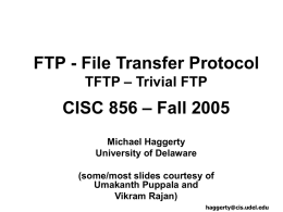 File Transfer Protocol - University of Delaware
