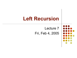 Left Recursion - people.hsc.edu