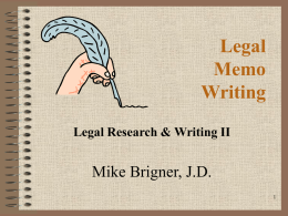 Legal Writing - PEOPLE.SINCLAIR.EDU