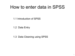 How to enter data in SPSS