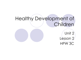 Healthy Development of Children