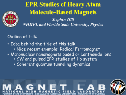 EPR Studies of Heavy Atom Molecule-Based Magnets