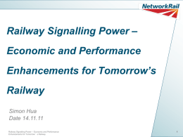 Railway Signalling Power – Economic and Performance