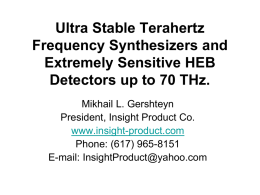 Ultra Stable Terahertz Frequency Synthesizers and