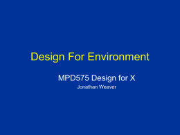 Design For Environment (DfE) - University of Detroit Mercy